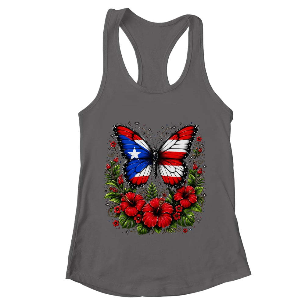 Puerto Rican Day Puerto Rico Butterfly Flag Women And Girl Shirt & Tank Top | teecentury