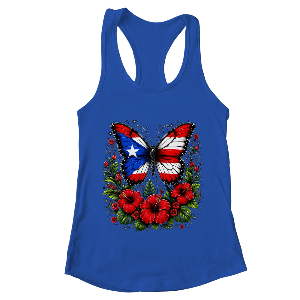 Puerto Rican Day Puerto Rico Butterfly Flag Women And Girl Shirt & Tank Top | teecentury