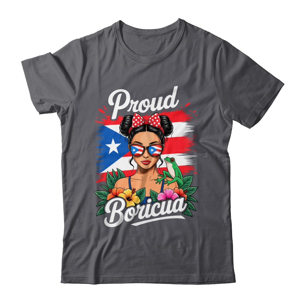 Puerto Rican Girls Boricua Puerto Rico Heritage Messy Bun Shirt & Tank Top | teecentury