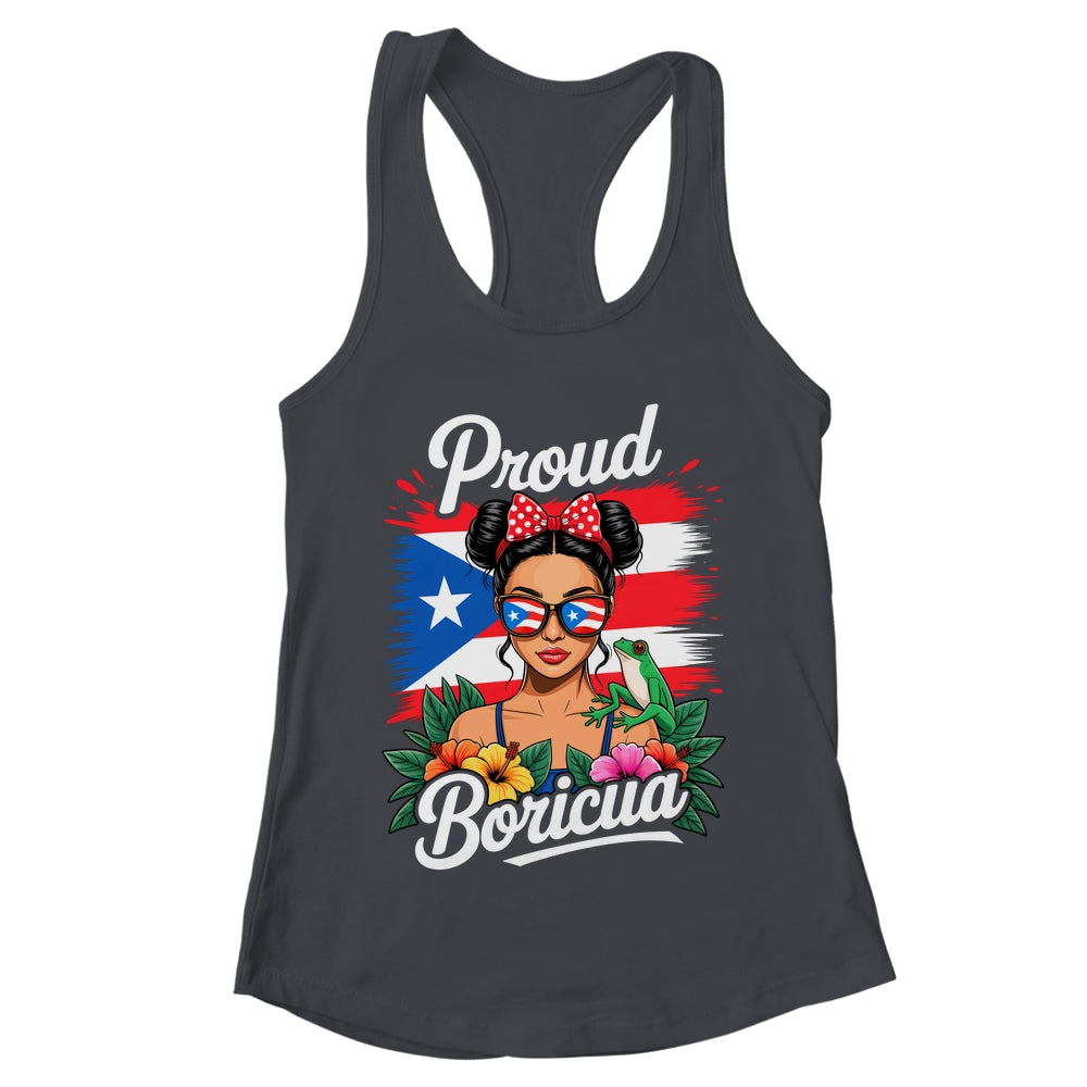 Puerto Rican Girls Boricua Puerto Rico Heritage Messy Bun Shirt & Tank Top | teecentury