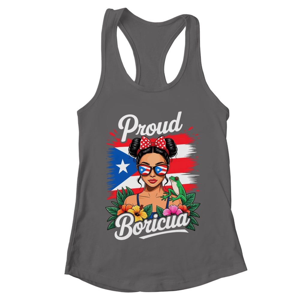 Puerto Rican Girls Boricua Puerto Rico Heritage Messy Bun Shirt & Tank Top | teecentury