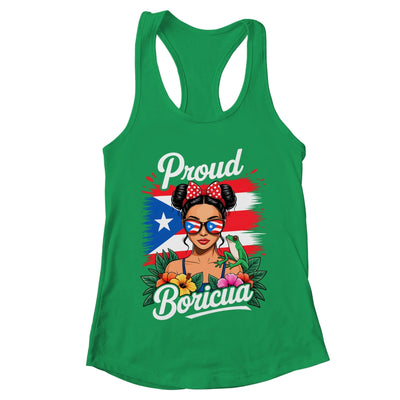 Puerto Rican Girls Boricua Puerto Rico Heritage Messy Bun Shirt & Tank Top | teecentury