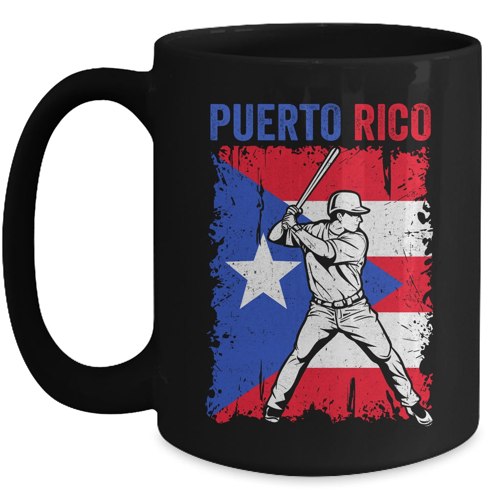 Puerto Rico Baseball Player Flag Famous Island Game Mug | teecentury