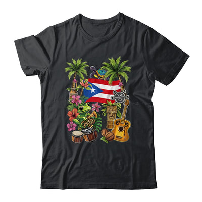 Puerto Rico Boricua Coqui Frog Taino Sun Puerto Rican Flag Shirt & Hoodie | teecentury