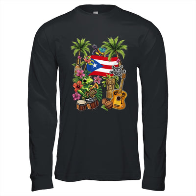 Puerto Rico Boricua Coqui Frog Taino Sun Puerto Rican Flag Shirt & Hoodie | teecentury