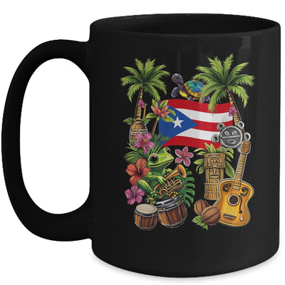 Puerto Rico Boricua Coqui Frog Taino Sun Puerto Rican Flag Mug | teecentury