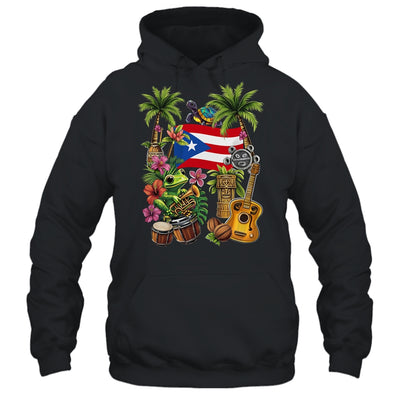 Puerto Rico Boricua Coqui Frog Taino Sun Puerto Rican Flag Shirt & Hoodie | teecentury