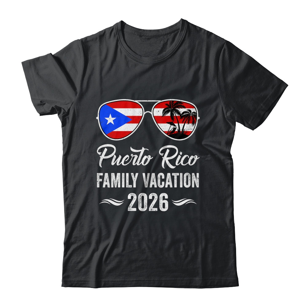 Puerto Rico Family Vacation 2026 Beach Summer Trip Glasses Shirt & Tank Top | teecentury