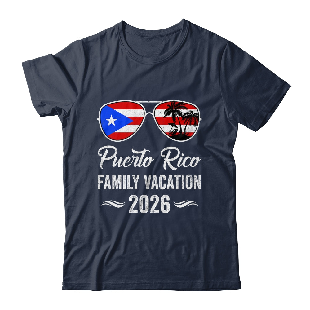 Puerto Rico Family Vacation 2026 Beach Summer Trip Glasses Shirt & Tank Top | teecentury