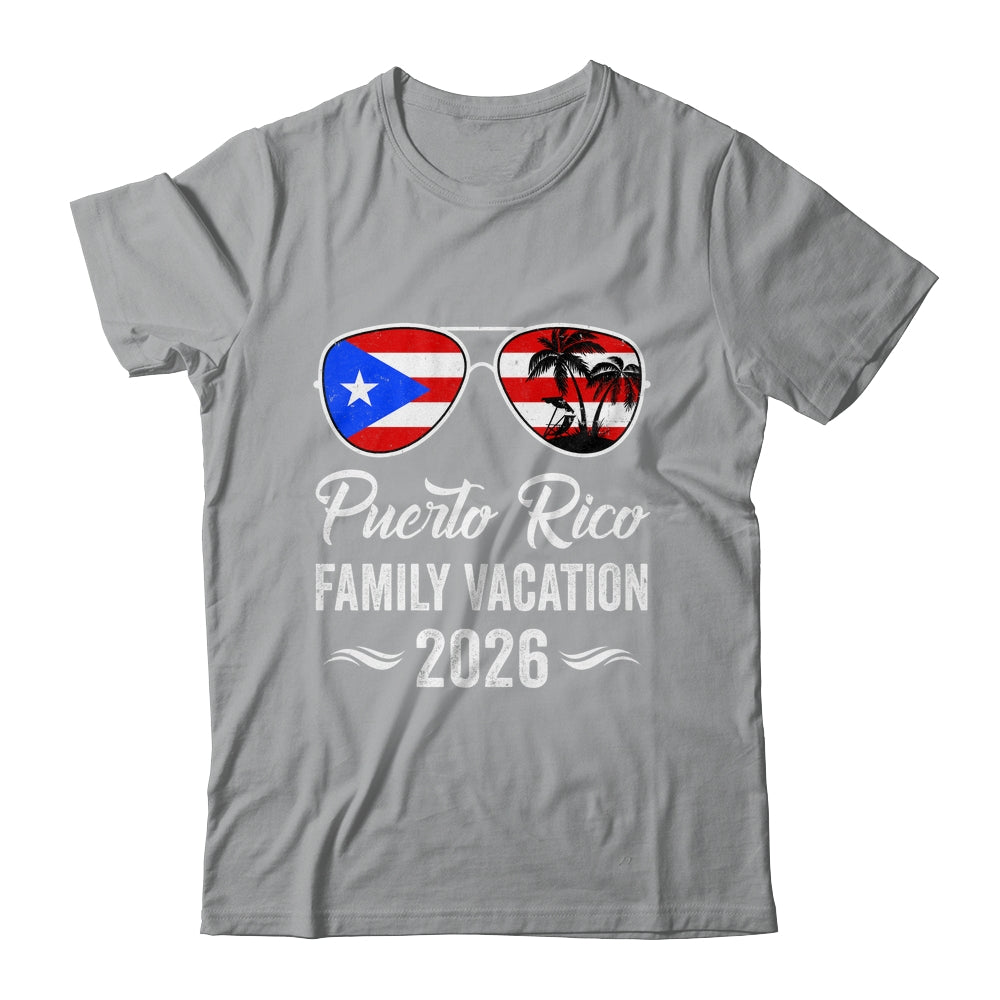 Puerto Rico Family Vacation 2026 Beach Summer Trip Glasses Shirt & Tank Top | teecentury