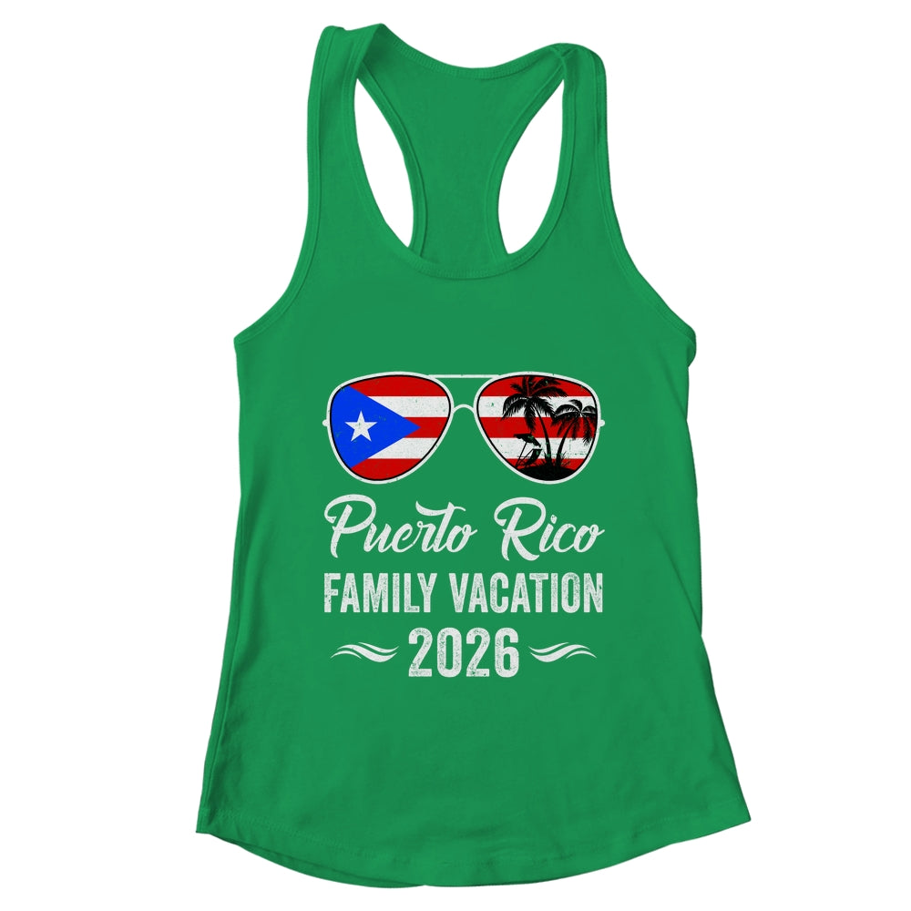 Puerto Rico Family Vacation 2026 Beach Summer Trip Glasses Shirt & Tank Top | teecentury