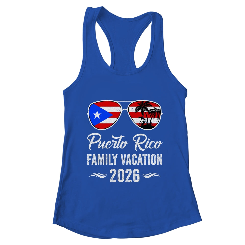 Puerto Rico Family Vacation 2026 Beach Summer Trip Glasses Shirt & Tank Top | teecentury