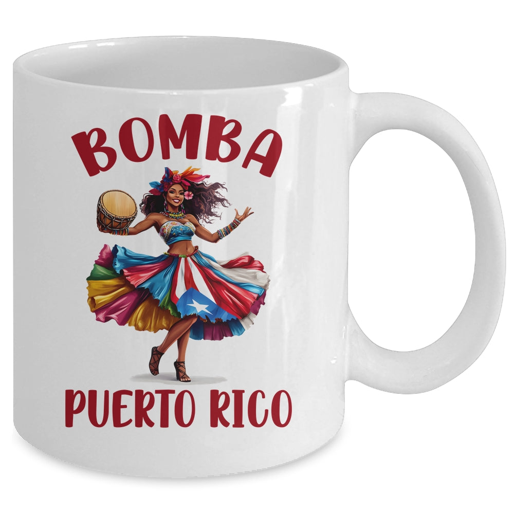 Puerto Rico Flag Hispanic Heritage Month Women Bomba Dancer Mug | teecentury