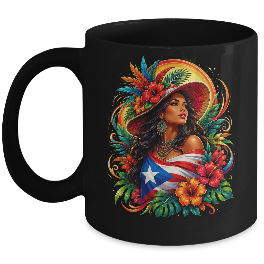 Puerto Rico Flag Pride Girl Women Heritage Cultural Tropical Mug | teecentury