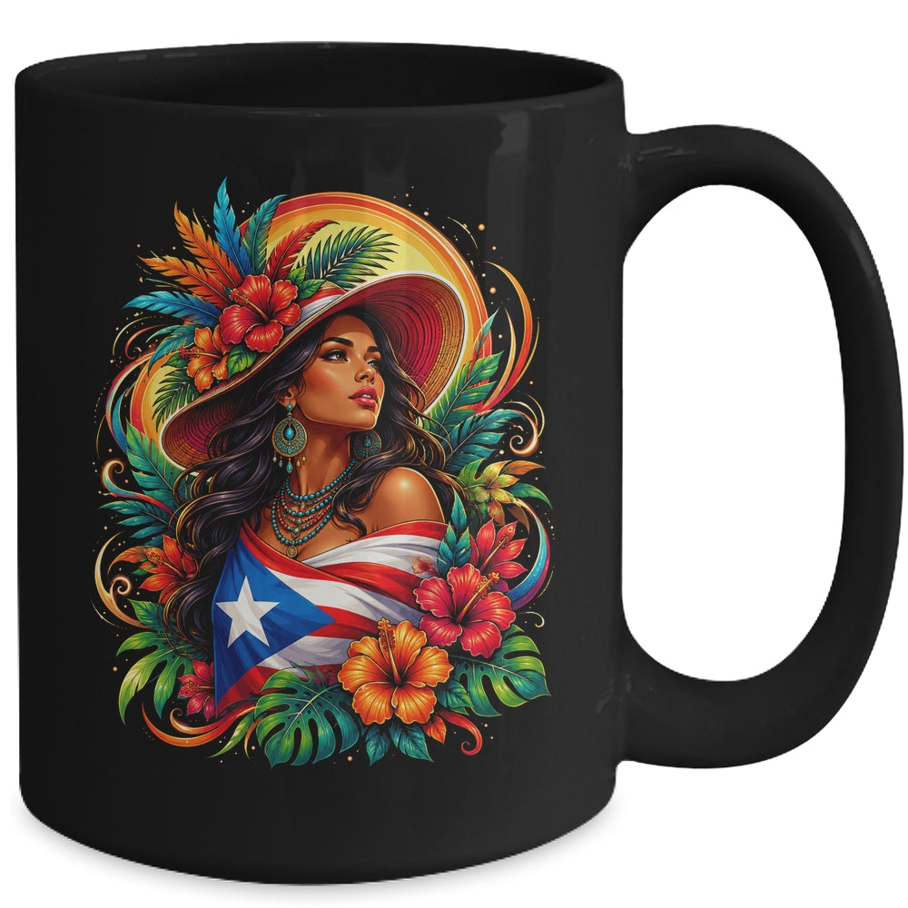 Puerto Rico Flag Pride Girl Women Heritage Cultural Tropical Mug | teecentury