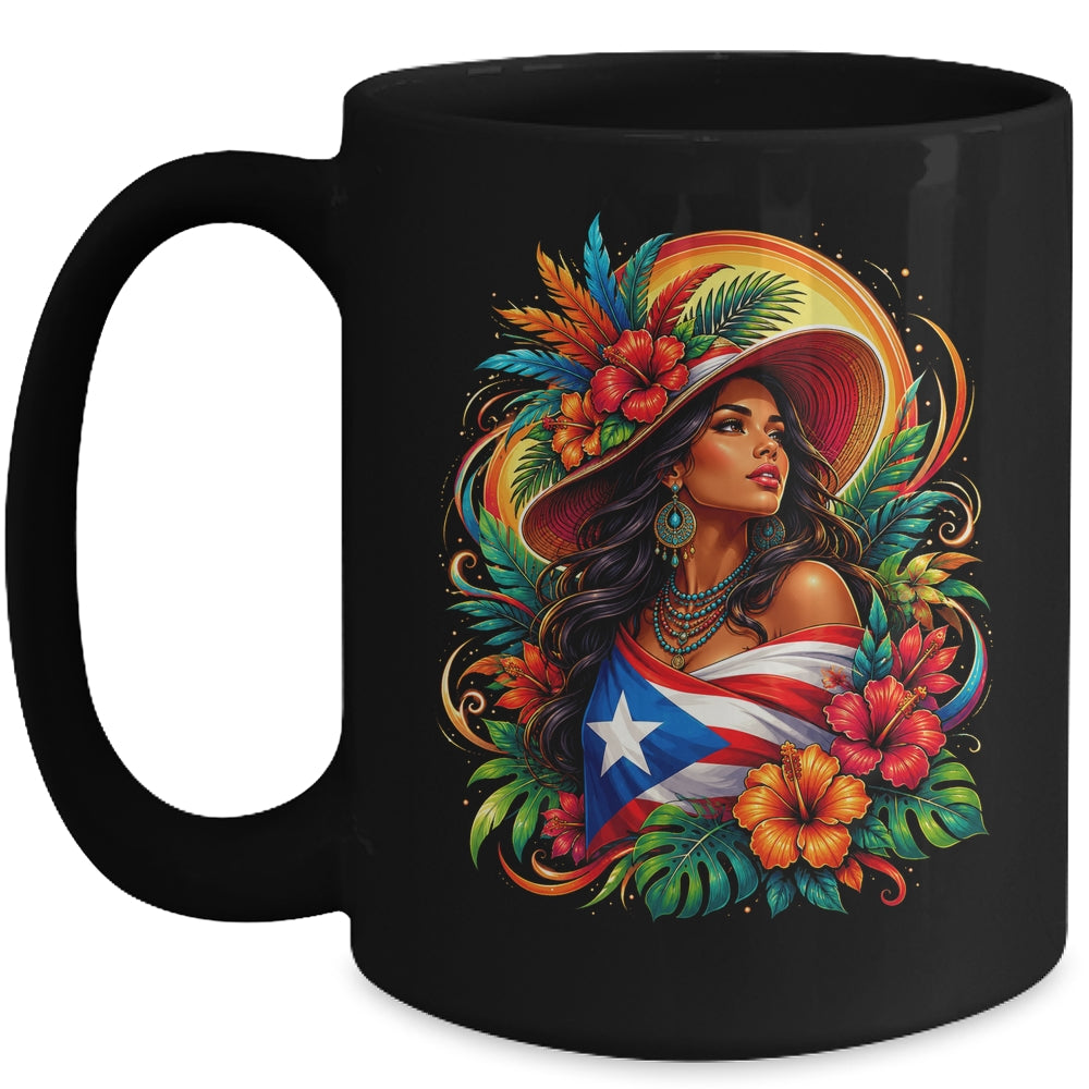 Puerto Rico Flag Pride Girl Women Heritage Cultural Tropical Mug | teecentury