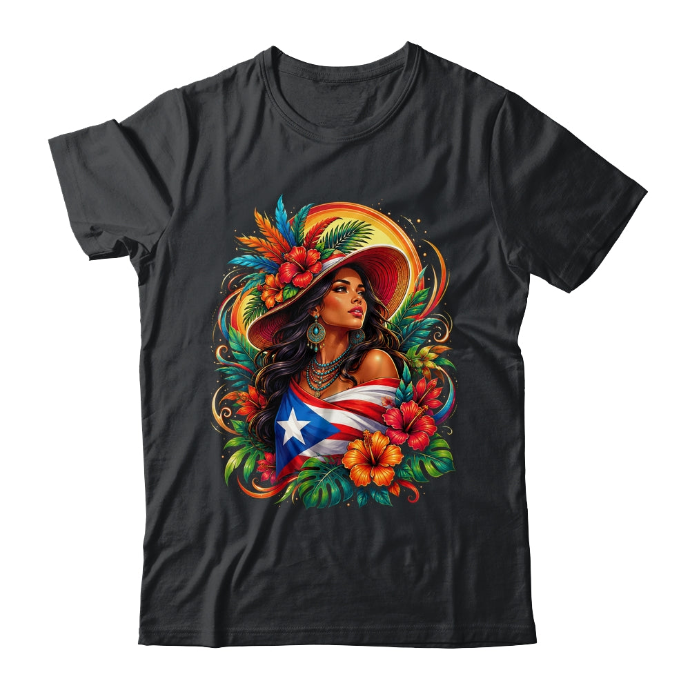 Puerto Rico Flag Pride Girl Women Heritage Cultural Tropical Shirt & Tank Top | teecentury
