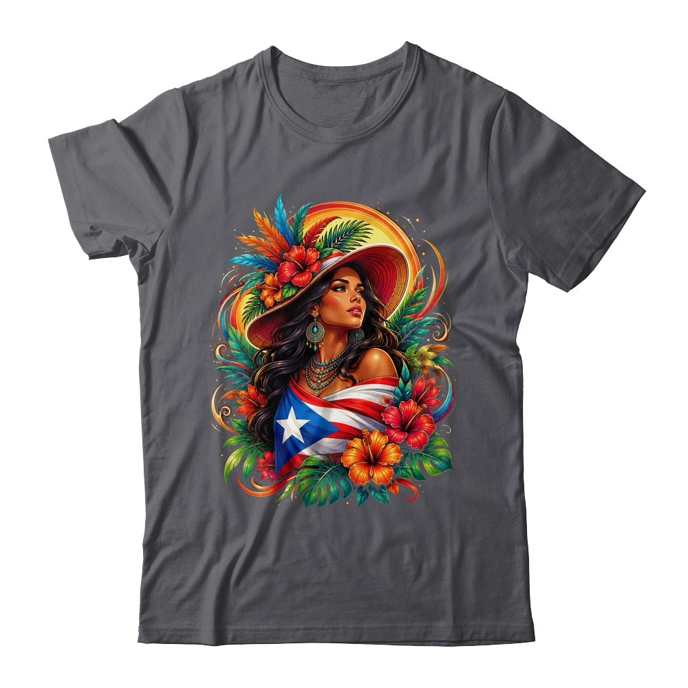 Puerto Rico Flag Pride Girl Women Heritage Cultural Tropical Shirt & Tank Top | teecentury