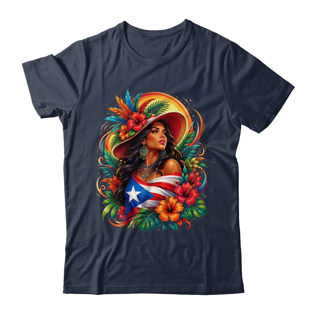 Puerto Rico Flag Pride Girl Women Heritage Cultural Tropical Shirt & Tank Top | teecentury