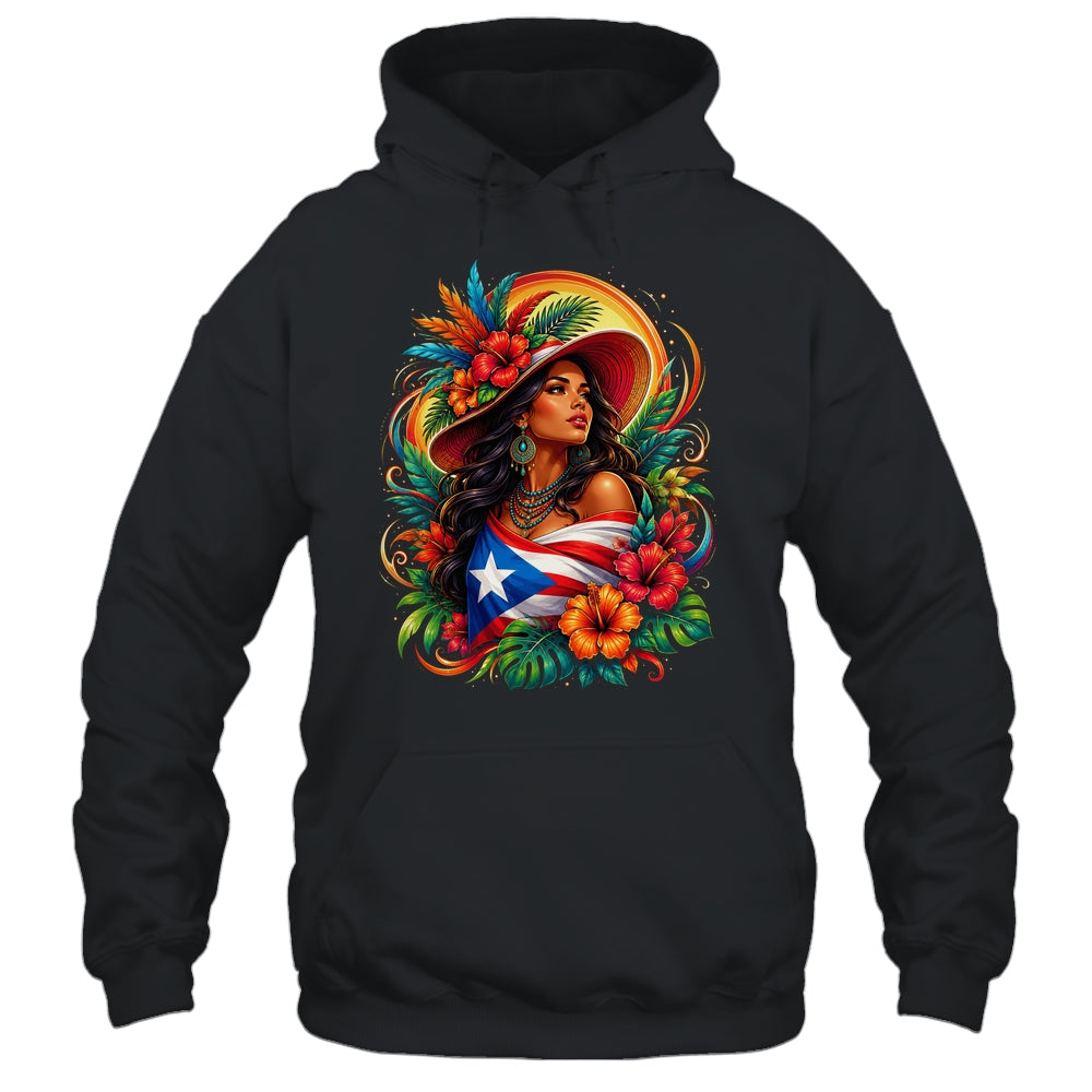 Puerto Rico Flag Pride Girl Women Heritage Cultural Tropical Shirt & Tank Top | teecentury