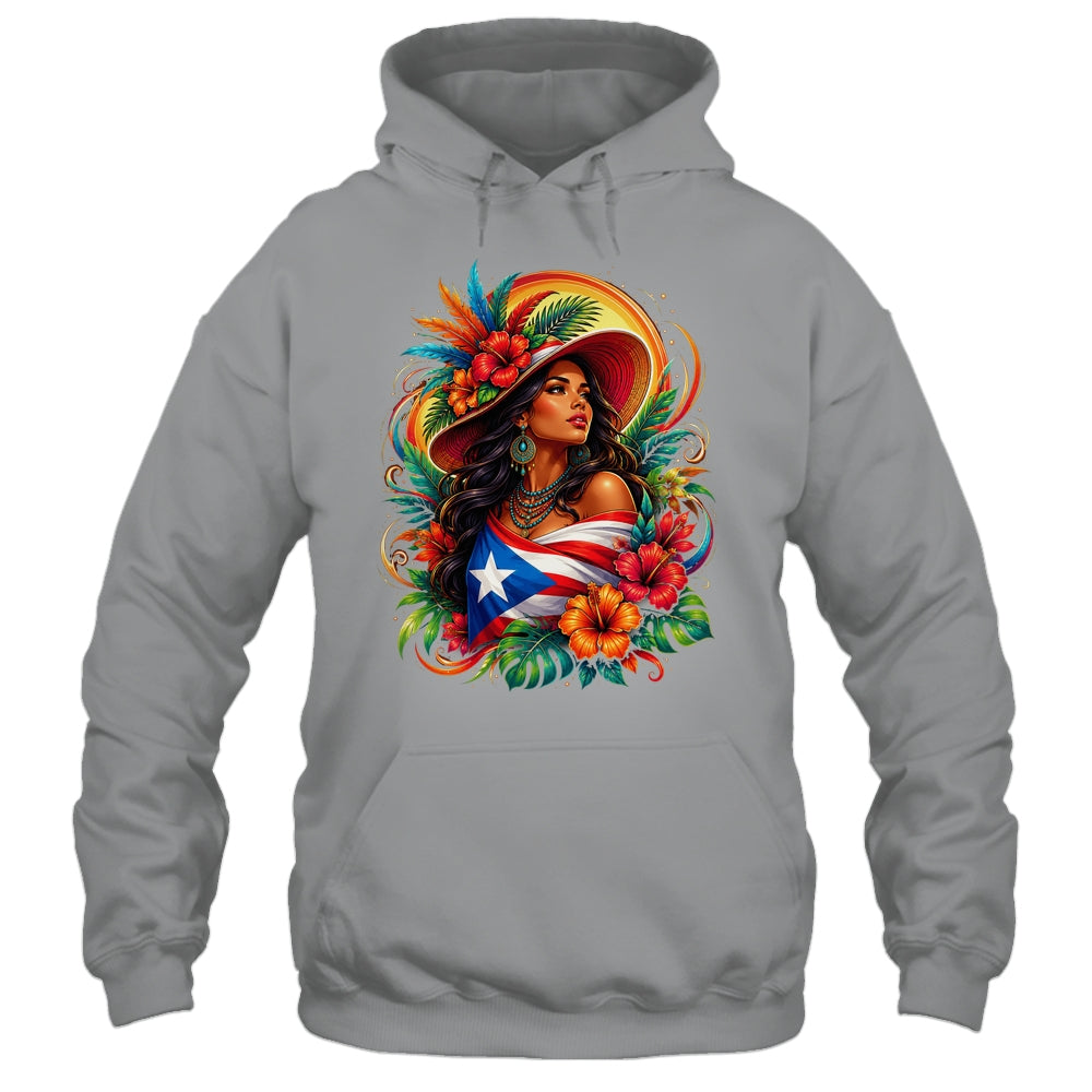Puerto Rico Flag Pride Girl Women Heritage Cultural Tropical Shirt & Tank Top | teecentury