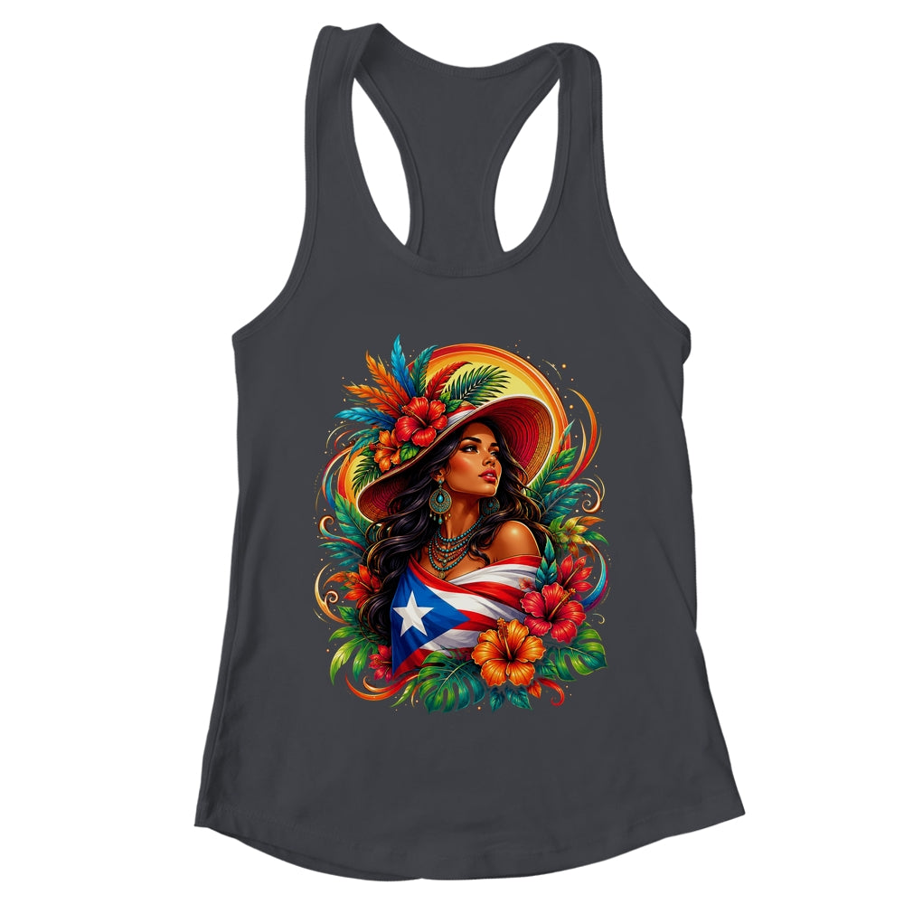 Puerto Rico Flag Pride Girl Women Heritage Cultural Tropical Shirt & Tank Top | teecentury