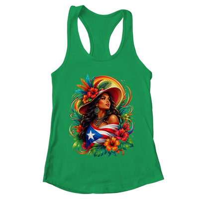 Puerto Rico Flag Pride Girl Women Heritage Cultural Tropical Shirt & Tank Top | teecentury