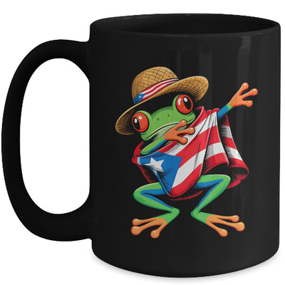 Puerto Rico Frog Coqui Dabbing Poncho Puerto Rican Flag Mug | teecentury