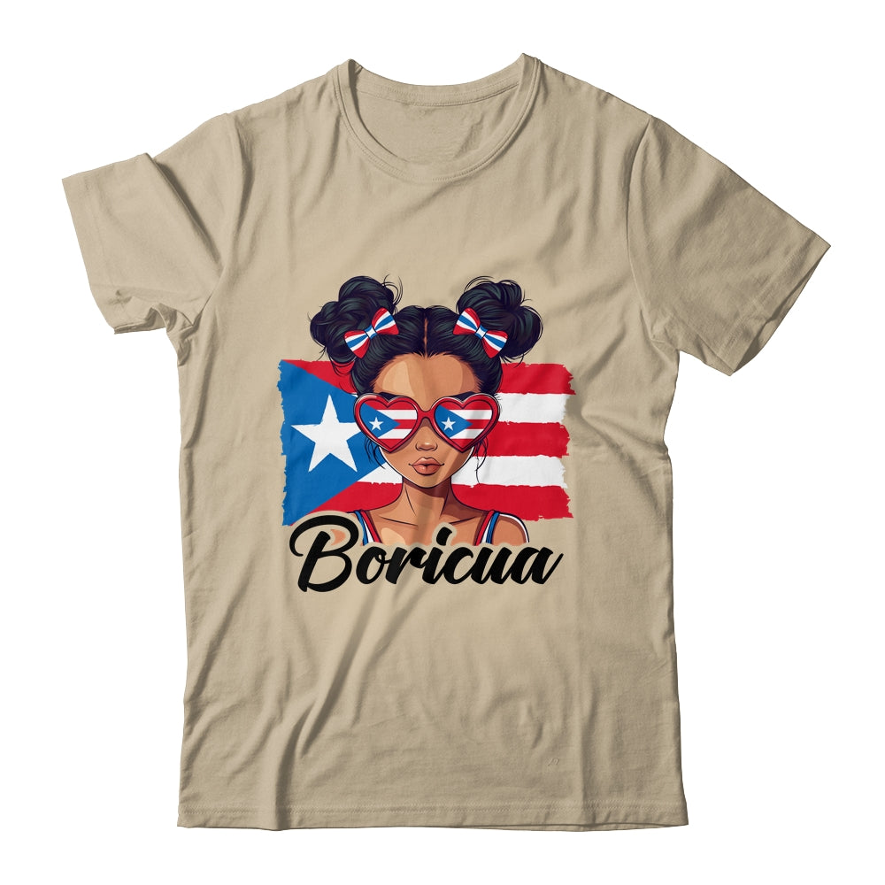 Puerto Rico Hispanic Heritage Messy Bun Puerto Rican Girls Shirt & Tank Top | teecentury