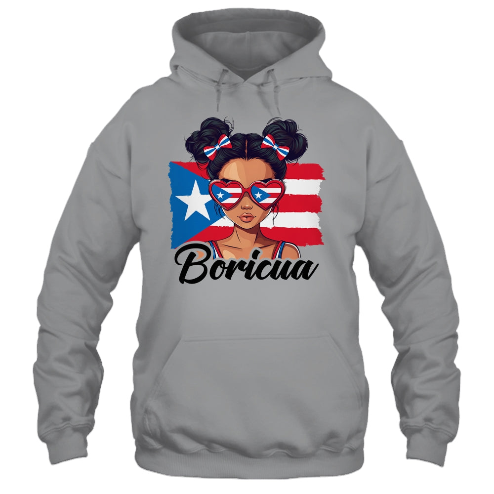 Puerto Rico Hispanic Heritage Messy Bun Puerto Rican Girls Shirt & Tank Top | teecentury