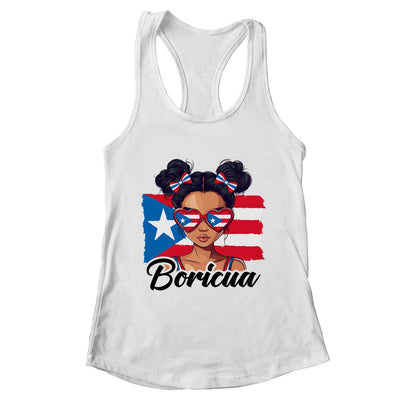 Puerto Rico Hispanic Heritage Messy Bun Puerto Rican Girls Shirt & Tank Top | teecentury
