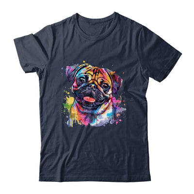 Pug Mom Lover Puppy Dog Watercolor Tie Dye Painting Shirt & Tank Top | teecentury