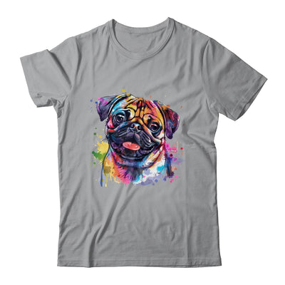 Pug Mom Lover Puppy Dog Watercolor Tie Dye Painting Shirt & Tank Top | teecentury