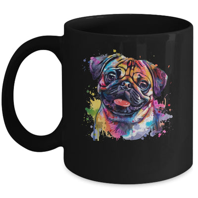 Pug Mom Lover Puppy Dog Watercolor Tie Dye Painting Mug | teecentury