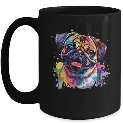 Pug Mom Lover Puppy Dog Watercolor Tie Dye Painting Mug | teecentury
