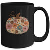 Pumpkin Floral Autumn Fall Season Wildflower Thanksgiving Mug | teecentury