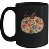 Pumpkin Floral Autumn Fall Season Wildflower Thanksgiving Mug | teecentury