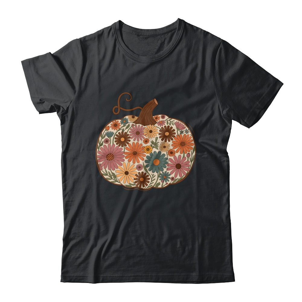 Pumpkin Floral Autumn Fall Season Wildflower Thanksgiving Shirt & Sweatshirt | teecentury