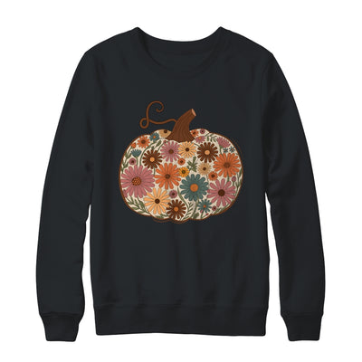 Pumpkin Floral Autumn Fall Season Wildflower Thanksgiving Shirt & Sweatshirt | teecentury