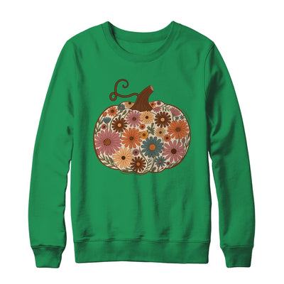Pumpkin Floral Autumn Fall Season Wildflower Thanksgiving Shirt & Sweatshirt | teecentury