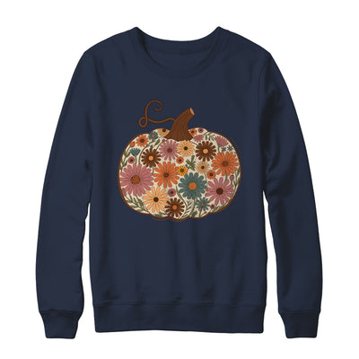 Pumpkin Floral Autumn Fall Season Wildflower Thanksgiving Shirt & Sweatshirt | teecentury