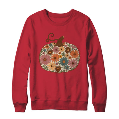 Pumpkin Floral Autumn Fall Season Wildflower Thanksgiving Shirt & Sweatshirt | teecentury