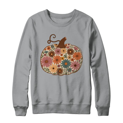 Pumpkin Floral Autumn Fall Season Wildflower Thanksgiving Shirt & Sweatshirt | teecentury