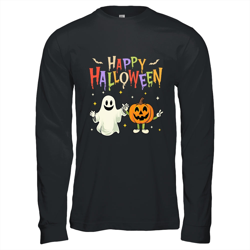 Pumpkin Ghost Happy Halloween Retro Groovy Vintage Women Shirt & Hoodie | teecentury
