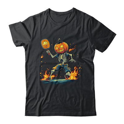 Pumpkin Head Skeleton Pickleball Halloween Spooky Sports Shirt & Sweatshirt | teecentury