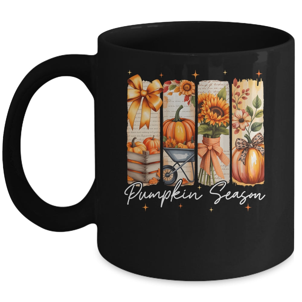 Pumpkin Season Coquette Fall Autumn Sunflower Floral Leopard Mug | teecentury
