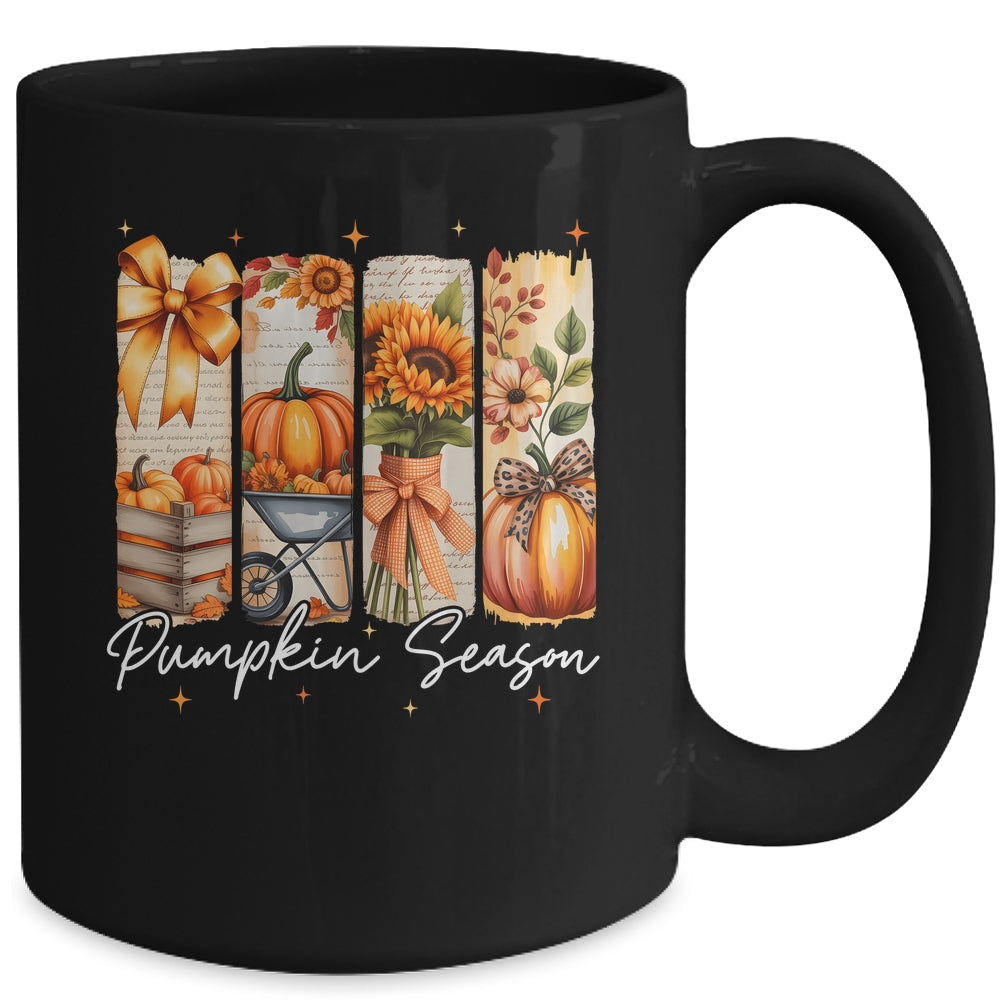 Pumpkin Season Coquette Fall Autumn Sunflower Floral Leopard Mug | teecentury