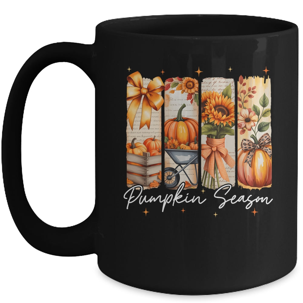Pumpkin Season Coquette Fall Autumn Sunflower Floral Leopard Mug | teecentury