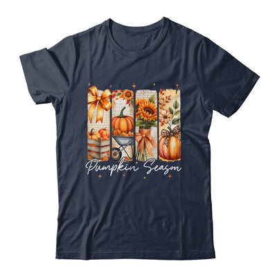 Pumpkin Season Coquette Fall Autumn Sunflower Floral Leopard Shirt & Sweatshirt | teecentury