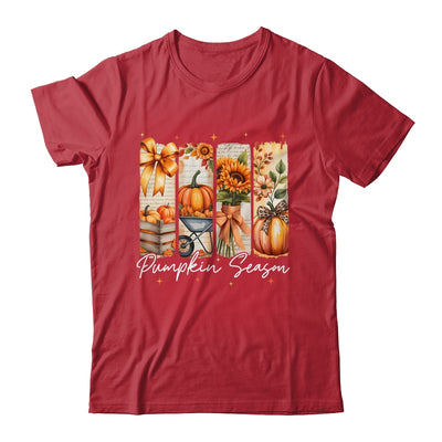 Pumpkin Season Coquette Fall Autumn Sunflower Floral Leopard Shirt & Sweatshirt | teecentury